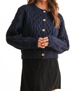 NEW MIOU MUSE cable knitted cardigan in navy